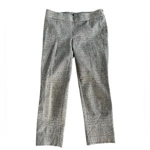 WORTH New York Taupe Brown Side Zip Ankle Pants Stretch Classic Patterned Size 2